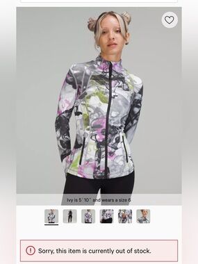 lululemon athletica Unicorn Print Full-Zip Jacket in White, Gray & Pink